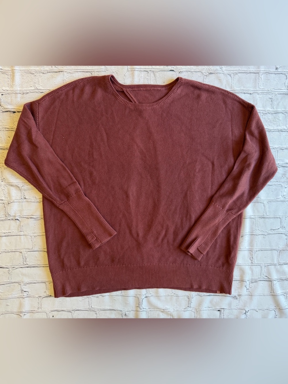 Lululemon Women’s Knit Pullover Open Back Sweater XL Loose Mauve